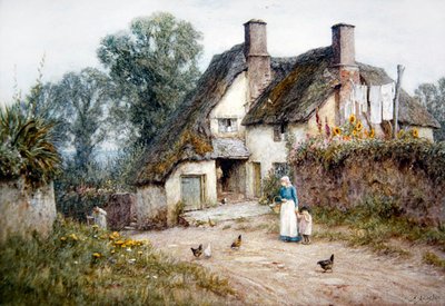 德文郡Paignton附近的小屋（纸上水彩画 作者 海伦阿灵厄姆