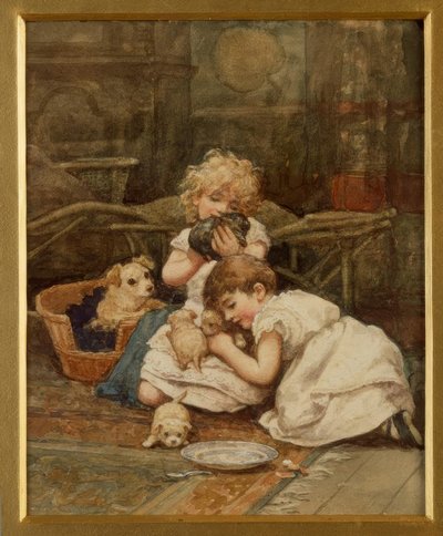H.Allingham，新宠物- Aquarell 作者 海伦阿灵厄姆