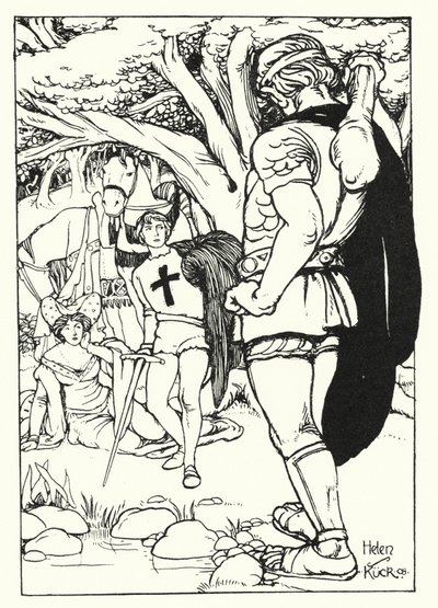 Red Cross meets the Giant Orgoglio (engraving) 作者 海伦·库克（Helen S.Kuck）