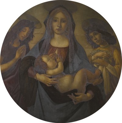 圣母子与圣约翰和天使（在波提切利之后），19世纪末至20世纪 作者 海伦（d.1937）