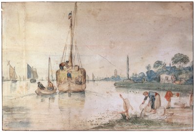 带干草的驳船，c1625-c1634 作者 亨德里克·阿弗坎普