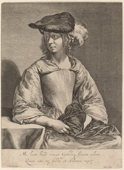 戴羽毛帽的女孩 作者 亨德里克·巴里 (Hendrick Bary) 在 Gerard ter Borch the Younger 之后