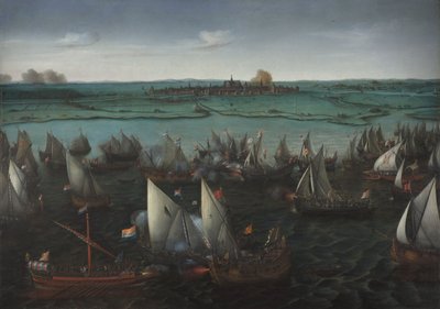 1629年在哈勒默米尔（Haarlemmermeer）上的荷兰战舰与西班牙战舰（布面油画） 作者 亨德里克·科内利斯。房间