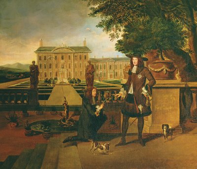 约翰罗斯（约1616-77）国王的园丁，向查尔斯二世（1630-85）赠送一个菠萝，据说是英格兰第一个在伯克郡的多尼法院种植的菠萝 作者 亨德里克·丹克特斯
