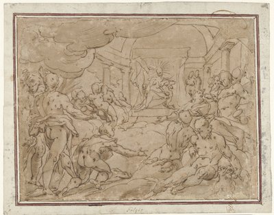 辉腾向阿波罗请求太阳战车 作者 Hendrick Goltzius (学校)