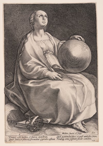 乌拉尼亚，天文缪斯，选自《九缪斯 作者 Hendrick Goltzius