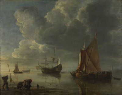 平静的大海，1655-1657 作者 亨德里克·雅各布斯。杜贝尔