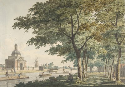 阿姆斯特丹的Muiderpoort，从种植园看到的，1771年。 作者 亨德里克·根