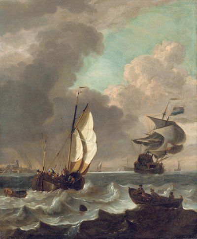 在多德雷赫特（Dordrecht）上轻风轻拂 作者 亨德里克·里兹霍夫