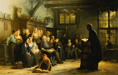 偏远地区的周日下午，1883年 作者 亨德里克·法肯堡