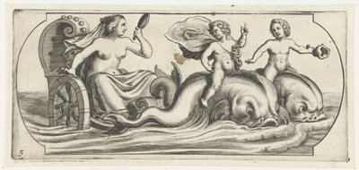战车上的安菲特里忒
Nouveau Livre des Dieux et Deeßes De la Marine Bouckje of Sea Gods and Goddesses（丛书名） 作者 亨德里克·德凯泽 (I)