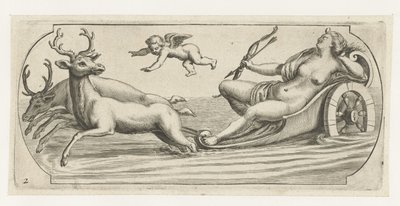 戴安娜与弓箭
Nouveau Livre des Dieux et Deeßes De la Marine Bouckje of Sea Gods and Goddesses（丛书名） 作者 亨德里克·德凯泽 (I)