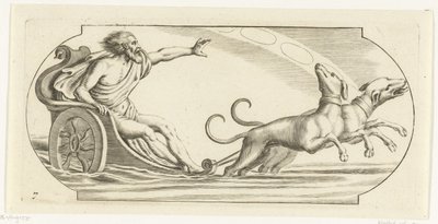 战车上的火星
Nouveau Livre des Dieux et Deeßes De la Marine Bouckje of Sea Gods and Goddesses（丛书名） 作者 亨德里克·德凯泽 (I)