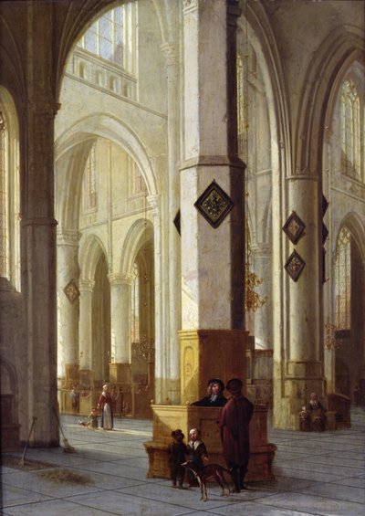 圣Bavo教会的内部，哈莱姆，c.1611-12 作者 Hendrik Cornelisz. van Vliet