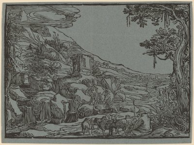 阿卡迪亚景观 作者 亨德里克·古尔齐乌斯（Hendrik Goltzius）