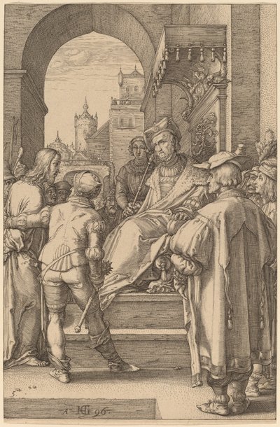 基督在彼拉多面前 作者 亨德里克·古尔齐乌斯（Hendrik Goltzius）