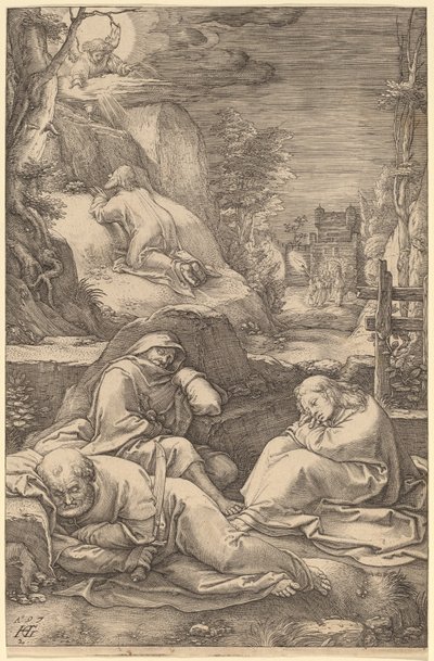 基督在橄榄山 作者 亨德里克·古尔齐乌斯（Hendrik Goltzius）