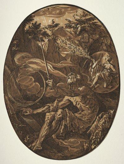永恒洞穴中的德格莫贡c。 1588。 作者 亨德里克·古尔齐乌斯（Hendrik Goltzius）