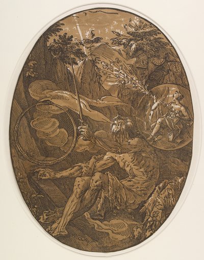 永恒之洞中的德莫戈尔贡，约1588年 作者 亨德里克·古尔齐乌斯（Hendrik Goltzius）