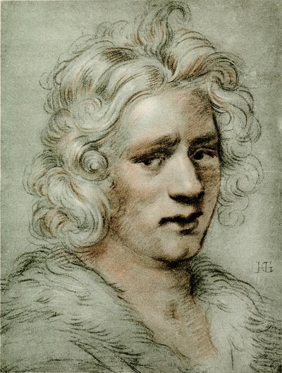 一名年轻男子的头部研究 作者 亨德里克·古尔齐乌斯（Hendrik Goltzius）