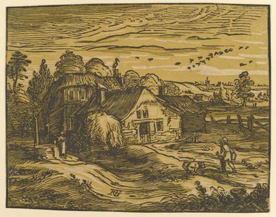 景观与小屋，ca。 1597-98。 作者 亨德里克·古尔齐乌斯（Hendrik Goltzius）