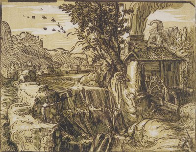 瀑布景观 作者 亨德里克·古尔齐乌斯（Hendrik Goltzius）
