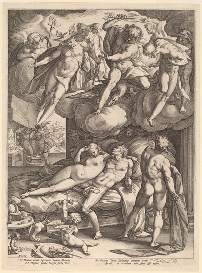 火星和金星被火神吓了一跳 作者 亨德里克·古尔齐乌斯（Hendrik Goltzius）