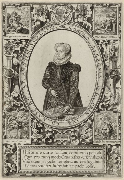 波旁夏洛特的肖像，1581年 作者 亨德里克·古尔齐乌斯（Hendrik Goltzius）