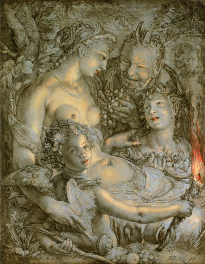 Sine Cerere et Libero friget Venus（没有谷神星和巴克斯，金星将冻结） 作者 亨德里克·古尔齐乌斯（Hendrik Goltzius）