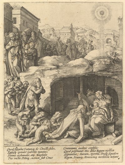 贤士的崇拜，ca。 1585。 作者 亨德里克·古尔齐乌斯（Hendrik Goltzius）