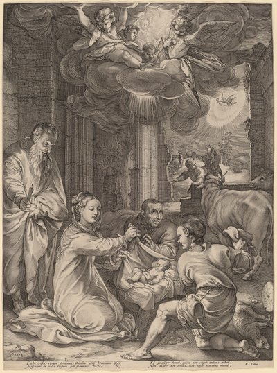 牧羊人的崇拜 作者 亨德里克·古尔齐乌斯（Hendrik Goltzius）