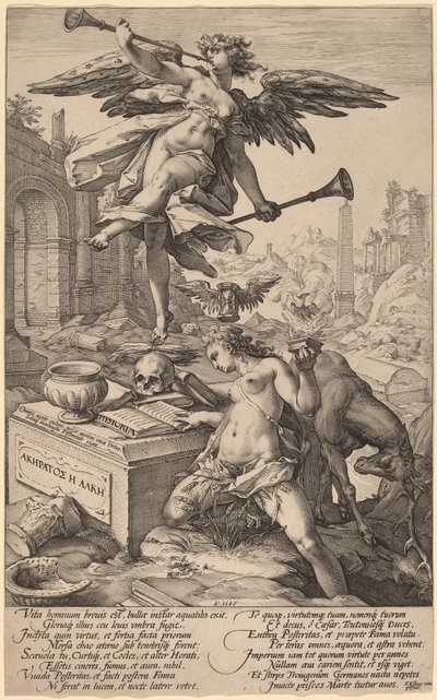 名声与历史的寓意 作者 亨德里克·古尔齐乌斯（Hendrik Goltzius）