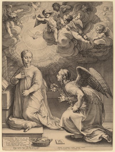 圣母领报 作者 亨德里克·古尔齐乌斯（Hendrik Goltzius）
