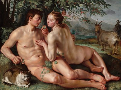 人类的堕落》，1616年。 作者 亨德里克·古尔齐乌斯（Hendrik Goltzius）