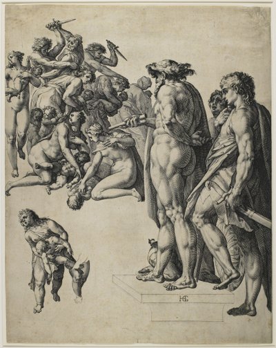 屠杀无辜者，约 1584 年 作者 亨德里克·古尔齐乌斯（Hendrik Goltzius）