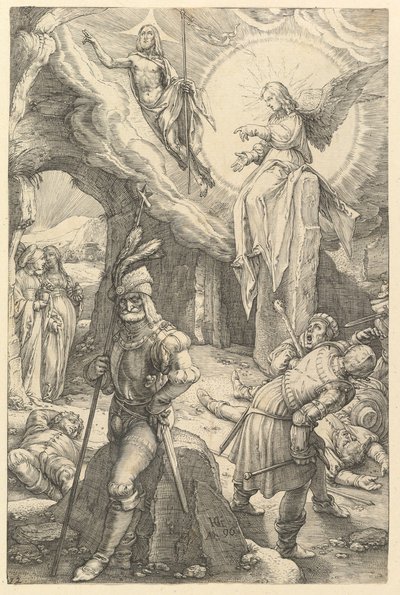 复活，摘自1596年的《基督受难记》。 作者 亨德里克·古尔齐乌斯（Hendrik Goltzius）