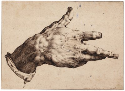 艺术家的右手 作者 亨德里克·古尔齐乌斯（Hendrik Goltzius）