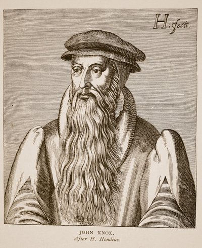 约翰诺克斯，来自Jacobus Verheiden的“Effigies”，1602年（棕褐色照片） 作者 亨德里克·洪都斯