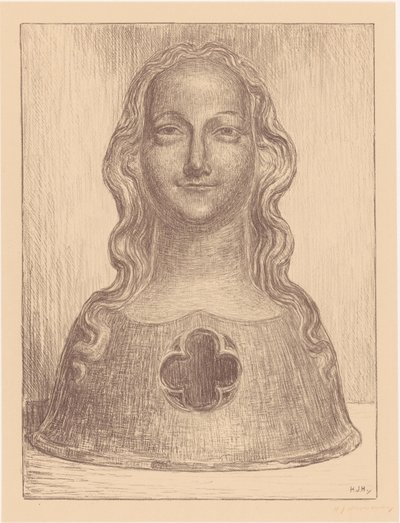 圣厄休拉一位处女的半身雕像 作者 Hendrik Johannes Haverman（艺术家签名）