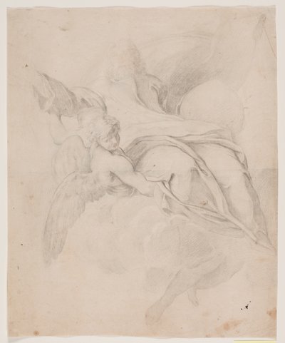 教父和地球仪，由天使抬着。 作者 Hendrik Krock