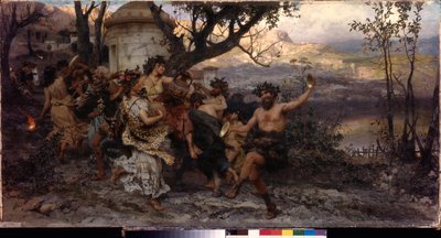 巴卡纳。亨利克-西米拉兹基（Henryk Siemiradzki，1843-1902 年）的画作，布面油画，约创作于 1890 年。波兰艺术 作者 亨里克·谢米拉兹基