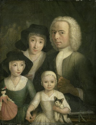 与妻子 Sanneke van Bommel 及两个孩子的自画像 作者 亨德里克·斯皮尔曼