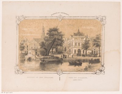 Spaarne 与起重机和 Waag 的视图 Spaarne 景观（物体上的标题） 哈勒姆及周边地区（对象上的系列标题） 作者 亨德里克·威廉姆斯最后