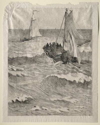 海洋场景，1879年。 作者 亨德里克·威廉·梅斯达格