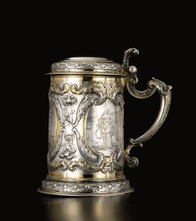 坦兹（Danzig），坦卡德（Tankard），约1670年（包裹镀金银）（另请参见469709和469710） 作者 亨尼克（袭击）普罗布斯特