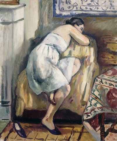 睡在椅子上的贞德；Jeanne Dormant dans un Fauteuil 作者 亨利·查尔斯·曼甘