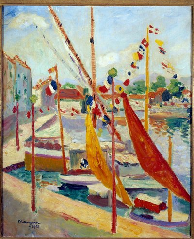 《七月 14 日》，圣特罗佩 绘画，亨利·曼古恩 (Henri Manguin)（1874-1949）1905 年私人收藏 作者 亨利·查尔斯·曼甘