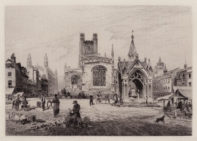 Cambridge: Market Hill (etching) 作者 亨利（之后）图森