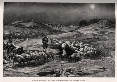 拖车很好。 由 Laurent Desrousseaux 雕刻以说明故事“A travers la Perse meridionale”，由 C.Babin 和 F.Houssay 于 1885 年在 Le tour du Monde 1892 中绘制，由 Edouard Charton（1807-1891）执导，巴黎阿歇特。 作者 亨利·阿方斯（Henri Alphonse）Louis Laurent Desrousseaux