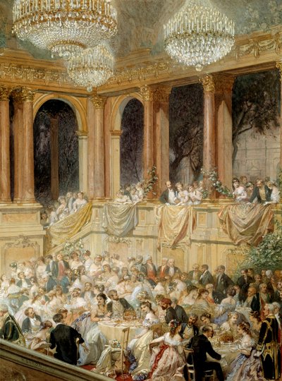 Reception gives to the tuileries by Napoleon III. Watercolour by Henri Baron (1816-1885) 作者 亨利男爵